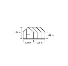 Gewächshaus Halls Popular 66 Sicherheitsglas 3 mm 193 x 319 cm aluminium