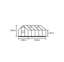 Gewächshaus Halls Popular 106 Sicherheitsglas 3 mm 193 x 319 cm aluminium-thumb-1