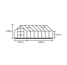Gewächshaus Halls Magnum 148 11,5 m² Hohlkammerplatten 6 mm 257 x 446 cm Aluminium-thumb-1 Gewächshaus Halls Magnum 148 11,5 m² Hohlkammerplatten 6 mm 257 x 446 cm Aluminium-thumb-1