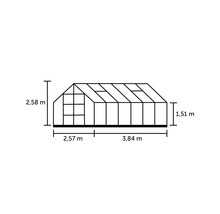 Gewächshaus Halls Magnum 128 9,9 m² Blankglas 3 mm 257 x 384 cm Aluminium-thumb-1 Gewächshaus Halls Magnum 128 9,9 m² Blankglas 3 mm 257 x 384 cm Aluminium-thumb-1