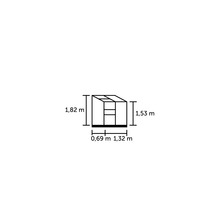 Anlehngewächshaus Halls Altan 2 Blankglas 3 mm 132 x 69 cm Aluminium-thumb-1