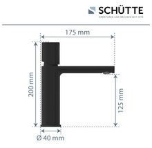 SCHÜTTE Waschtischarmatur NEW YORK schwarz matt 33616
