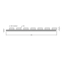 Akustikpaneel schwarz 2800 x 300 x 22 mm