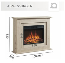 Abmessungen eines Elektrokamins
