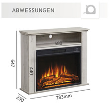 Abmessungen des Kaminkonsolen-Sets