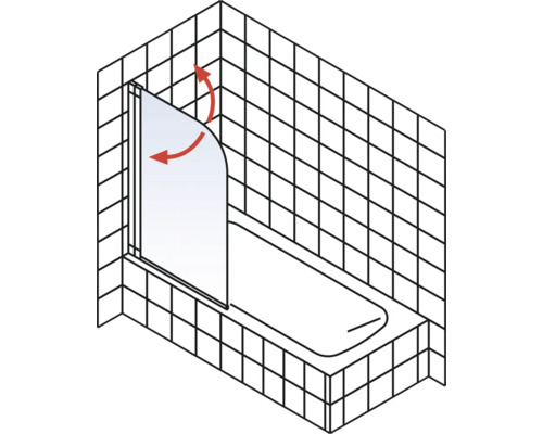 Badewannenaufsatz mit Schwenkfunktion in Badezimmerumgebung