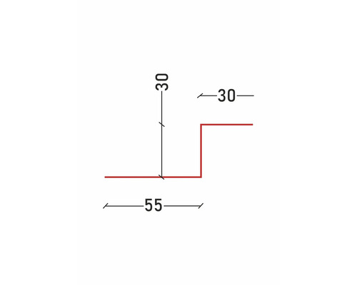 Technische Zeichnung eines Profils mit Maßangaben