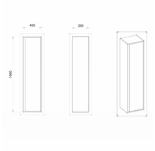 Hängehochschrank mit 1 Tür Devo Cristal 2.0 links BxHxT 40x160x35 cm antique rose/rosa pesca glass