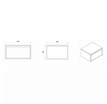 Waschbeckenunterschrank Devo Cristal 2.0 BxHxT 60x42x49 cm alpine white/signal white glass