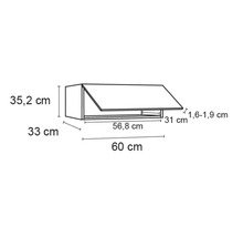 Optifit Klapphängeschrank Arvid986 BxTxH 60 x 34,9 x 35,2 cm weiß glänzend zerlegt KFAV OK635-8+