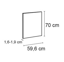 Optifit Geschirrspülerblende für vollintegrierte Geschirrspüler Arvid986 BxTxH 59,6 x 1,6 x 70 cm weiß glänzend zerlegt KFAV TL606-8+