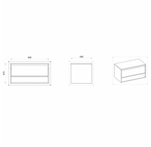 Waschbeckenunterschrank Devo Cristal 2.0 BxHxT 90x47x49 cm alpine white/signal white glass