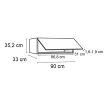 Klapphängeschrank Optifit Bengt932 BxTxH 90 x 34,9 x 35,2 cm Frontfarbe weiß matt Korpusfarbe weiß-thumb-3 Klapphängeschrank Optifit Bengt932 BxTxH 90 x 34,9 x 35,2 cm Frontfarbe weiß matt Korpusfarbe weiß-thumb-3