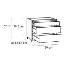Schubladenunterschrank Optifit Mats825 BxTxH 90 x 58,4 x 87 cm Frontfarbe basaltgrau matt Korpusfarbe grau-thumb-3 Schubladenunterschrank Optifit Mats825 BxTxH 90 x 58,4 x 87 cm Frontfarbe basaltgrau matt Korpusfarbe grau-thumb-3