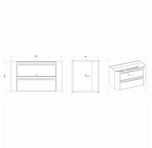 Waschtischunterschrank Devo Gloria 2.0 86x50x42 cm fjord glatt