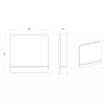 Badspiegel mit Ablage Devo Gloria 2.0 86x86x14 cm Premium White Supermatt glatt GL2-LUPL86-1-F83
