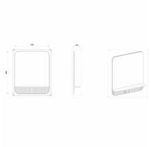 Badspiegel mit Holzablage Devo Gloria 2.0 86x86x14 cm Premium White Supermatt geriffelt GL2-LUPL86-2-F83D01