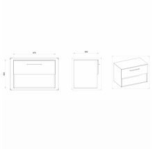 Waschtischunterschrank mit 1 Schublade und Fach Devo Sonus 2.0 BxHxT 97x52x45 cm arctic white hochglanz/natural bardolino oak