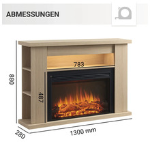 Elektrisches Kaminfeuer Balderia Ruby eiche hell 2000 Watt