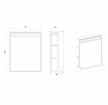 LED Badspiegel mit Ablage Devo Sonus 2.0 Classico Muschel/Black 75.5x94 cm SO2-LU75x94x27-F91