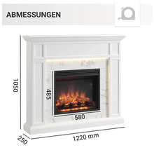 Abmessungen eines Kamins mit elektrischem Feuer