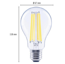 FLAIR LED Lampe dimmbar A67 E27/11W(100W) 1521 lm 2700 K warmweiß klar-thumb-4