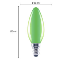 FLAIR LED Kerzenlampe C35 E14/2W grün-thumb-1