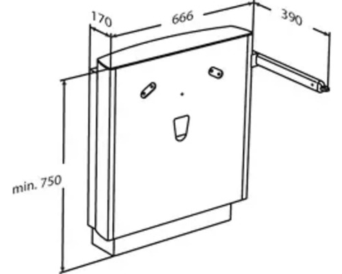 Installationsvorwandelement mit den Maßen 666x390x750 mm