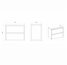 Waschbeckenunterschrank Devo Etna 2.0 97x64x40 cm ohne Waschbecken dust grey