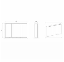 Spiegelschrank Devo Vena 2.0 BxHxT 110x70x15 cm pearl grey supermatt
