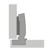 Schematische Darstellung eines Möbelscharniers an einem Möbelstück