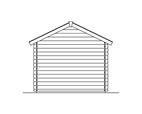Illustration einer Holzhütte mit Satteldach