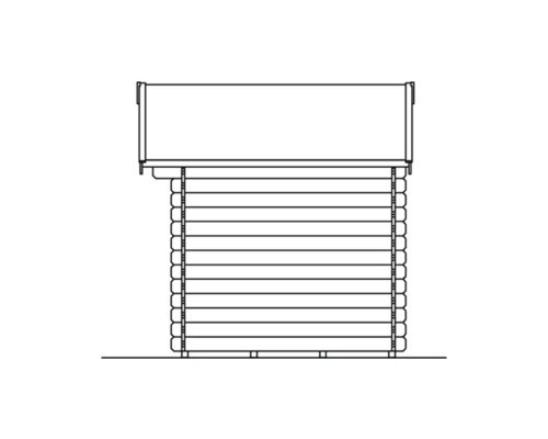 Illustration eines Gartenhauses aus Holz