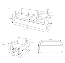 Loungeset Premium Luxur 5 -Sitzer bestehend aus: 2x Sessel, Sofa, Tisch und Sitzkissen Polyrattan Aluminium Grau-thumb-11 Loungeset Premium Luxur 5 -Sitzer bestehend aus: 2x Sessel, Sofa, Tisch und Sitzkissen Polyrattan Aluminium Grau-thumb-11