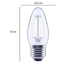 LED Lampe im Kerzen Design, Abmessungen 92 mal 35 Millimeter