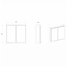 Spiegelschrank Devo Etna 2.0 rechts BxHxT 75x70x16 cm dust grey