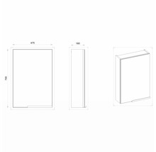 Spiegelschrank Devo Etna 2.0 rechts BxHxT 47.5x70x16 cm antique rose