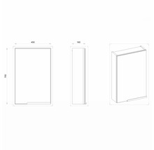 Spiegelschrank Devo Etna 2.0 rechts BxHxT 45x70x16 cm natural bardolino oak