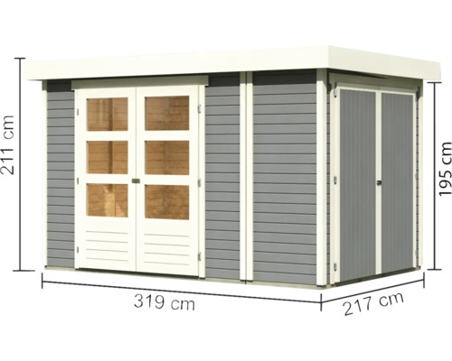 Gartenhaus mit Doppeltür und Abmessungen