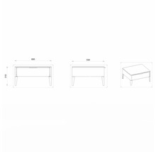 Unterschrank mit 1 Schublade Devo Lotos 31x60x53 cm bronze expressive oak/schwarz