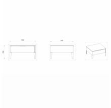Unterschrank mit 1 Schublade Devo Lotos 31x100x53 cm perfect touch stahlgrau/schwarz