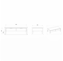 Unterschrank mit 2 Schubladen Devo Lotos 31x110x53 cm perfect touch stahlgrau/schwarz