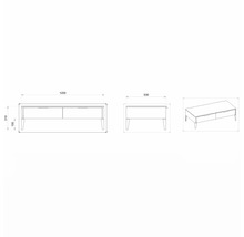 Unterschrank mit 2 Schubladen Devo Lotos 31x120x53 cm perfect touch stahlgrau/schwarz
