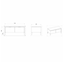 Unterschrank mit 2 Schubladen Devo Lotos 46x110x53 cm bronze expressive oak/schwarz