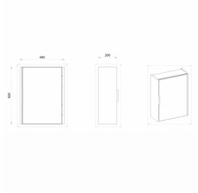 Spiegelschrank Devo Lotos rechts BxHxT 48x62x20 cm bronze expressive oak