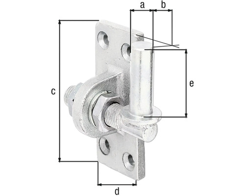 Verstellbarer Kloben mit Maßangaben für Zaunbau