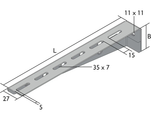 Metallwinkel mit Abmessungen