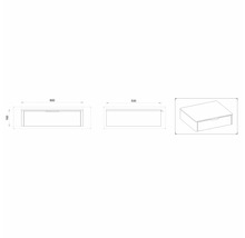 Technische Zeichnung eines Waschtischunterschranks mit den Maßen 600 x 530 x 160 mm.