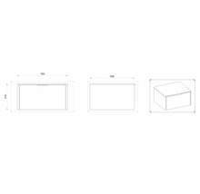 Waschtischunterschrank mit 1 Schublade Devo Lotos BxHxT 70 x 31 cm x 53 cm Frontfarbe structure avola cremeweiß