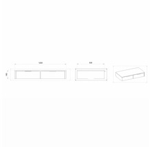 Waschtischunterschrank mit 2 Schubladen Devo Lotos BxHxT 120 x 16 cm x 53 cm Frontfarbe perfect touch stahlgrau